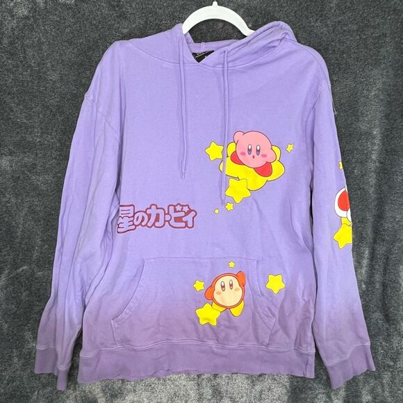 Kirby Adults Kirby Stars Pullover Purple Graphic Hoodie Sweatshirt XL - Picture 1 of 4